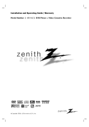 Zenith XBV442 Operation Guide
