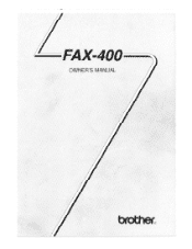 Brother International FAX-400 Users Manual - English
