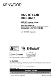 Kenwood KDC-BT652U Instruction Manual