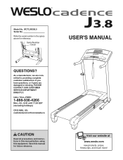 Weslo Cadence J3.8 Treadmill User Manual