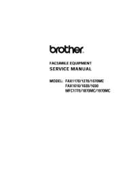 Brother International FAX-1010 Service Manual