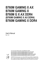 Gigabyte B760M GAMING X DDR4 User Manual