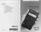 HP 10b HP 10B Business Calculator - (English) Owner's Manual