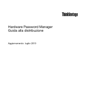 Lenovo ThinkPad X301 (Italian) Hardware Password Manager Deployment Guide