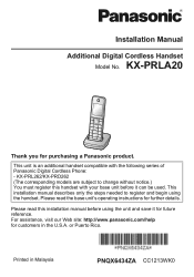 Panasonic KX-PRLA20B KX-PRLA20B Owner's Manual (English)