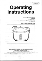 Panasonic SRUH36N NSR2363F User Guide