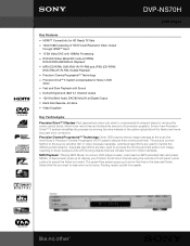 Sony DVP-NS70H Marketing Specifications