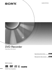 Sony RDR-GX255 Operating Instructions