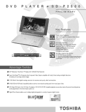 Toshiba SD-P2500 Printable Spec Sheet