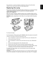 Acer X1185 User Manual (Replacing the Lam)