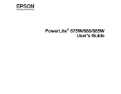 Epson PowerLite 685W for SMART Users Guide