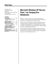 HP Evo n800v Windows XP SP1 on Compaq Evo Notebooks
