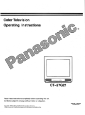 Panasonic CT27G21U CT27G21U User Guide