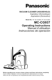 Panasonic MC-CG937 MC-CG937 Owner's Manual (English, Spanish, French)