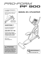 ProForm 900 Elliptical French Manual