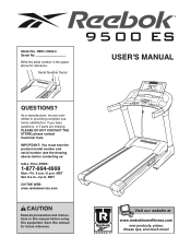 Reebok 9500 Es Treadmill English Manual