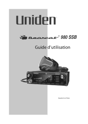 Uniden BEARCAT 980 French Owner's Manual