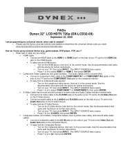 Dynex DX-LCD32-09 FAQs (English)
