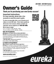 Eureka AirSpeed PRO ALL FLOORS Rewind Pet AS1061A Owner's Guide