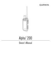 Garmin Alpha 200 Owners Manual