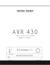 Harman Kardon AVR 430 Owners Manual