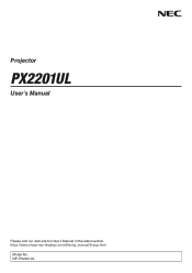 Sharp NP-PX2201UL User Manual - NEC