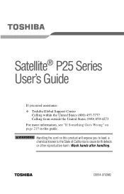 Toshiba Satellite P25-S609 User Guide