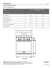 Whirlpool WFG775H0H Dimension Guide