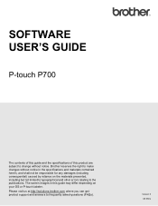 Brother International PT-P700 Software Users Guide