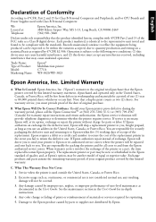 Epson WorkForce WF-3823 Notices and Warranty