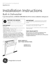 GE PDW8600N Installation Instructions