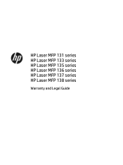 HP Laser MFP 130 Warranty and Legal Guide