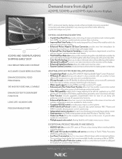 NEC PX-60XM5A 42XM5/50XM6/60XM5 spec sheet