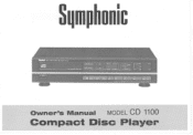 Symphonic CD1100 Owner's Manual