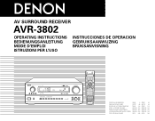 Denon AVR-1082 Owners Manual
