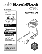 NordicTrack C990 Treadmill English Manual