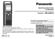 Panasonic RR US570 Ic Recorder