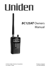 Uniden BC125AT English Owner's Manual