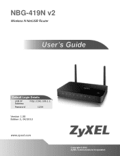 ZyXEL NBG-419N v2 User Guide
