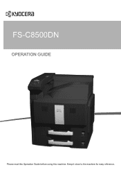 Kyocera ECOSYS FS-C8500DN FS-C8500DN Operation Guide