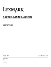 Lexmark X864 User's Guide