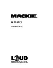 Mackie CR1604 Owner's Manual Glossary