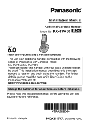 Panasonic KXTPA50 KXTPA50 User Guide