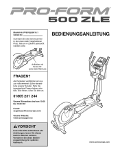 ProForm 500 Zle Elliptical German Manual