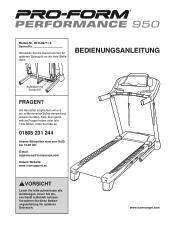 ProForm Performance 950 Treadmill German Manual