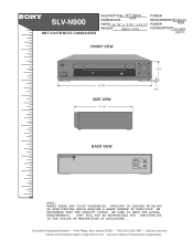 Sony SLV-N900 Dimensions Diagram