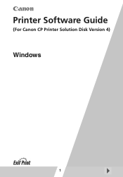 Canon CP600 Printer Software Guide Windows (For Canon CP Printer Solution Disk Version 4)