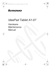 Lenovo IdeaTab A1107 Hardware Maintenance Manual