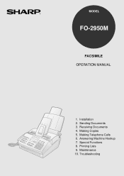 Sharp FO-2950M FO-2950M Operation Manual