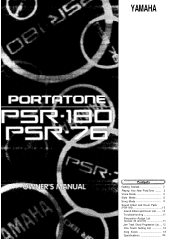 Yamaha PSR-180 Owner's Manual